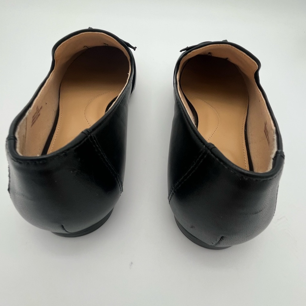 Talbots Classic Black Leather Loafers with Bow knot Detail Academia Career sz 8 - Picture 5 of 8